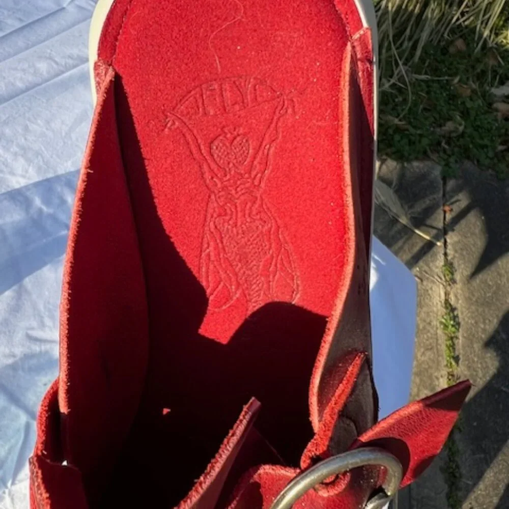 Fly London Boll Red Leather Clog Euro Size 41 - Picture 6 of 6